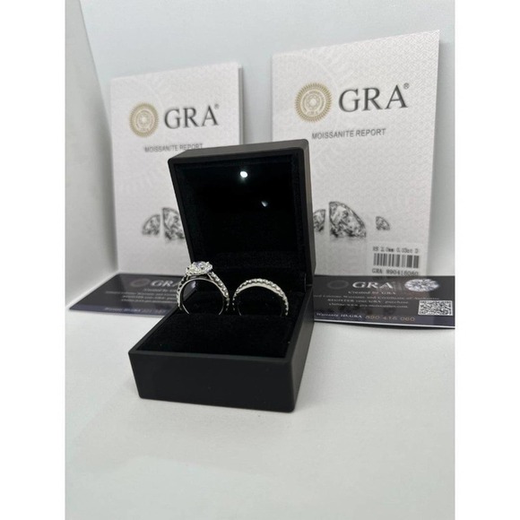 Moissanite Engagement Ring Oval Cut GRA Certified Wedding Anniversary 18K 925 - Picture 9 of 14